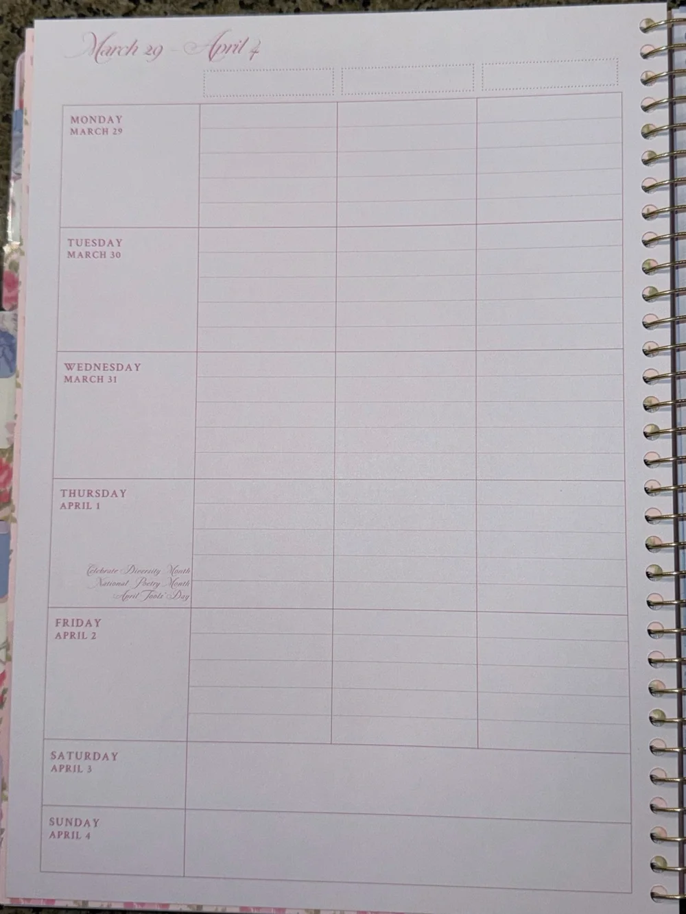 NWT LoveShackFancy x Target Yoobi Blooming Heirloom Pink Planner